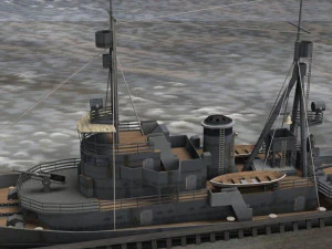 uss navajo in fbx and obj format 3D Model