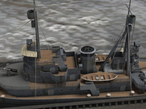 uss navajo in fbx and obj format 3D Model