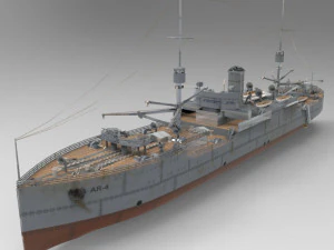 uss vestal in 3ds and obj format 3D Model
