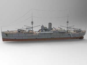 uss vestal in 3ds and obj format 3D Model