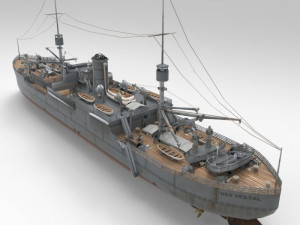 uss vestal in 3ds and obj format 3D Model