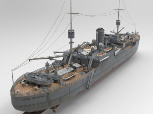 uss vestal in 3ds and obj format 3D Model