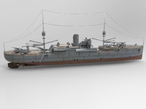 uss vestal in 3ds and obj format 3D Model