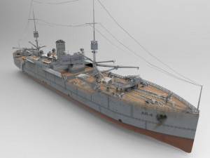 uss vestal in 3ds and obj format 3D Model