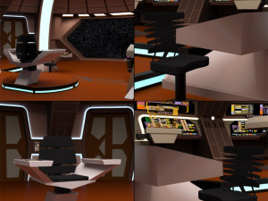 starship bridge 16 in obj and fbx format 3D-Modell