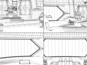 starship bridge 16 in obj and fbx format 3D-Modell