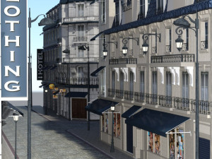 european street in obj and fbx format 3D Model