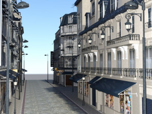 european street in obj and fbx format 3D Model