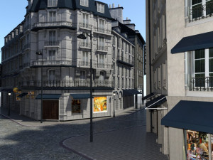 european street in obj and fbx format 3D Model
