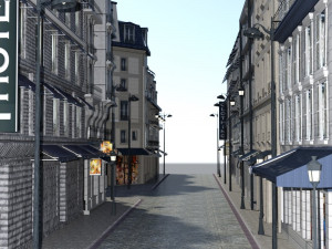 european street in obj and fbx format 3D Model