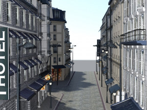 european street in obj and fbx format 3D Model
