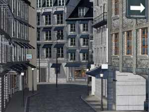 european street in obj and fbx format 3D Model