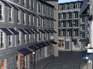 european street in obj and fbx format 3D Model
