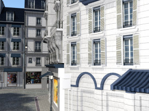 european street in obj and fbx format 3D Model