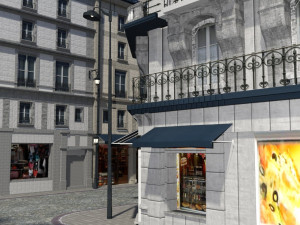 european street in obj and fbx format 3D Model