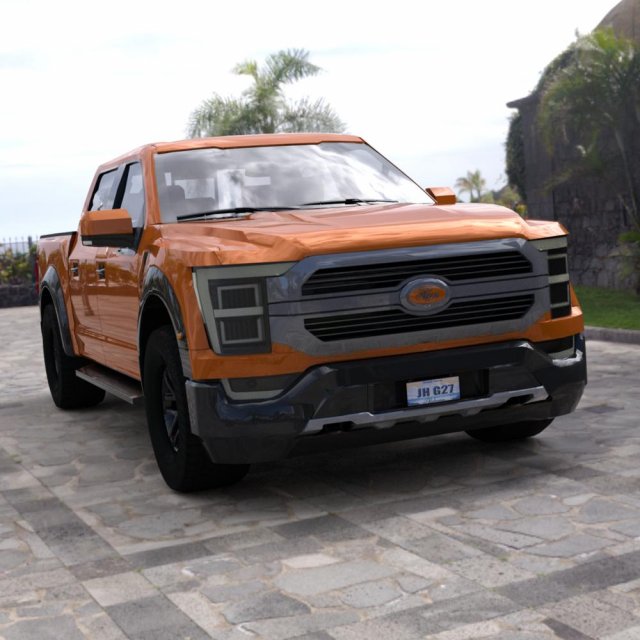 modern pickup truck in obj and fbx format Modello 3D .c4d .max .obj .3ds .fbx .stl .blend 