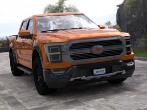 modern pickup truck in obj and fbx format Model 3D