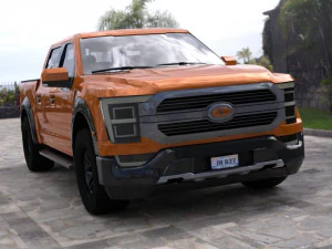 ओबीजे और एफबीएक्स प्रारूप में आधुनिक पिकअप ट्रक 3D मॉडल