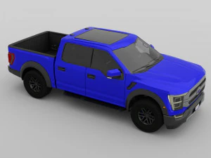 ओबीजे और एफबीएक्स प्रारूप में आधुनिक पिकअप ट्रक 3D मॉडल