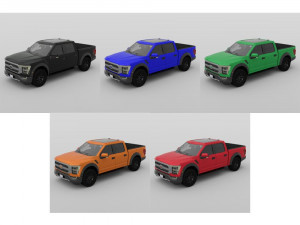 modern pickup truck in obj and fbx format Modello 3D
