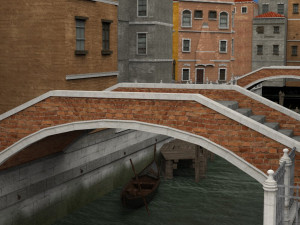 canal town in obj and fbx format Modelo 3D