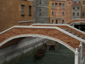 canal town in obj and fbx format 3D Model
