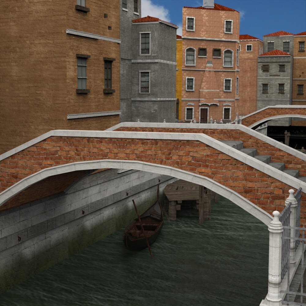 Canal Town for obj and fbx | 3D model