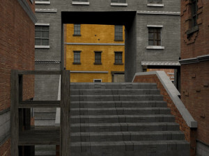 canal town in obj and fbx format Modelo 3D