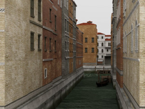 canal town in obj and fbx format Modelo 3D