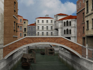 canal town in obj and fbx format Modelo 3D