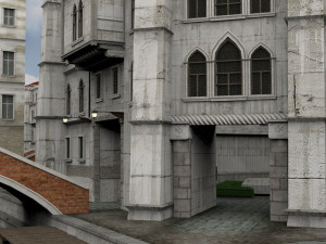 canal town in obj and fbx format Modelo 3D