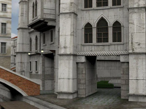 canal town in obj and fbx format 3D Model