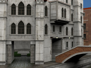 canal town in obj and fbx format Modelo 3D