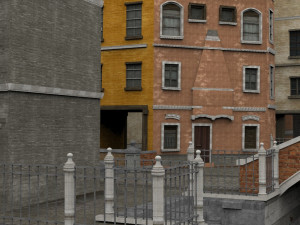 canal town in obj and fbx format Modelo 3D