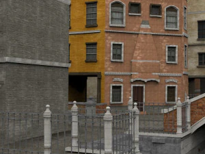 canal town in obj and fbx format 3D Model