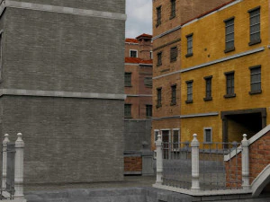 canal town in obj and fbx format 3D Model