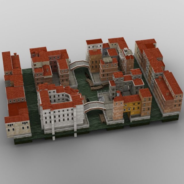 Canal Town for obj and fbx | 3D model
