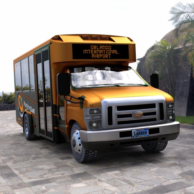 shuttle bus in obj and fbx format Modèle 3D .c4d .max .obj .3ds .fbx .stl .blend 