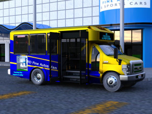 shuttle bus in obj and fbx format Modèle 3D