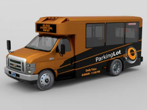 shuttle bus in obj and fbx format 3D Model