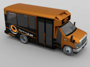 shuttle bus in obj and fbx format 3D Model