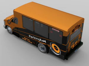 shuttle bus in obj and fbx format 3D Model
