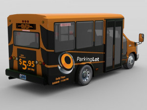 shuttle bus in obj and fbx format Modèle 3D