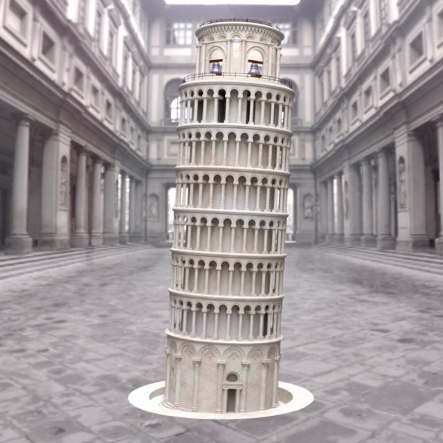 leaning tower of pisa in obj and fbx formats 3D 모델 .c4d .max .obj .3ds .fbx .stl .blend 
