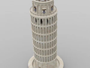 leaning tower of pisa in obj and fbx formats 3D Model