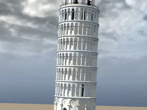 leaning tower of pisa in obj and fbx formats 3D Model