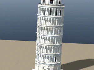 leaning tower of pisa in obj and fbx formats 3D Model