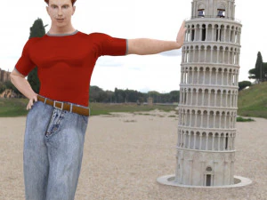 leaning tower of pisa in obj and fbx formats 3D Model