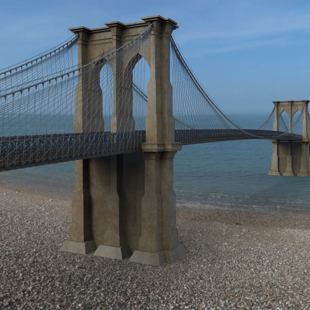 brooklyn bridge in 3ds and obj formats 3D Model .c4d .max .obj .3ds .fbx .stl .blend