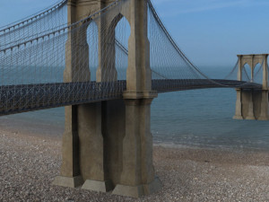 brooklyn bridge in 3ds and obj formats 3D Model